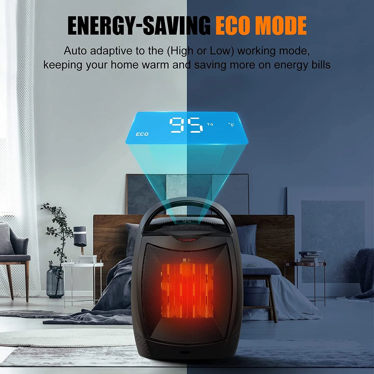 1500W Portable Electric Heater with Timer J26689