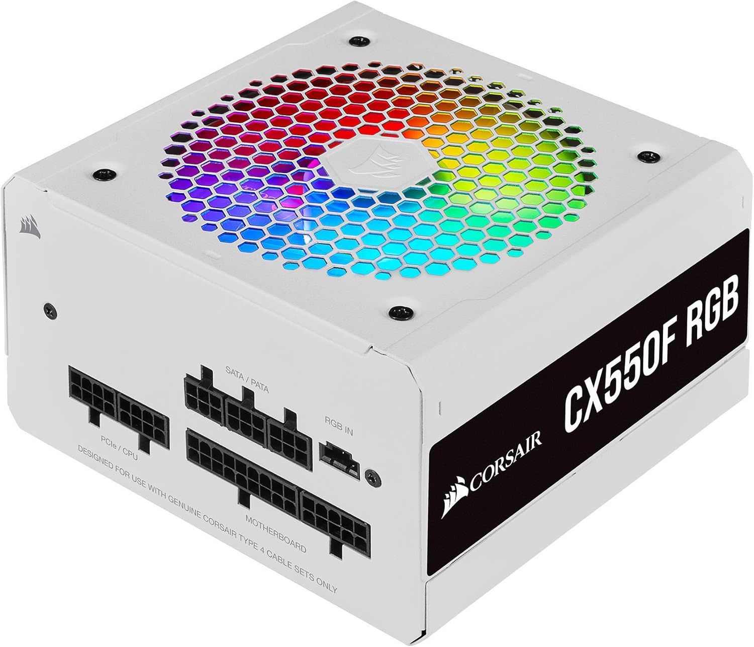 550 Watt 80 PLUS Bronze Fully Modular RGB White Power Supply I1035
