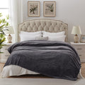 King Size Flannel Heated Blanket with 10 Heat Settings, Charcoal Grey G9199