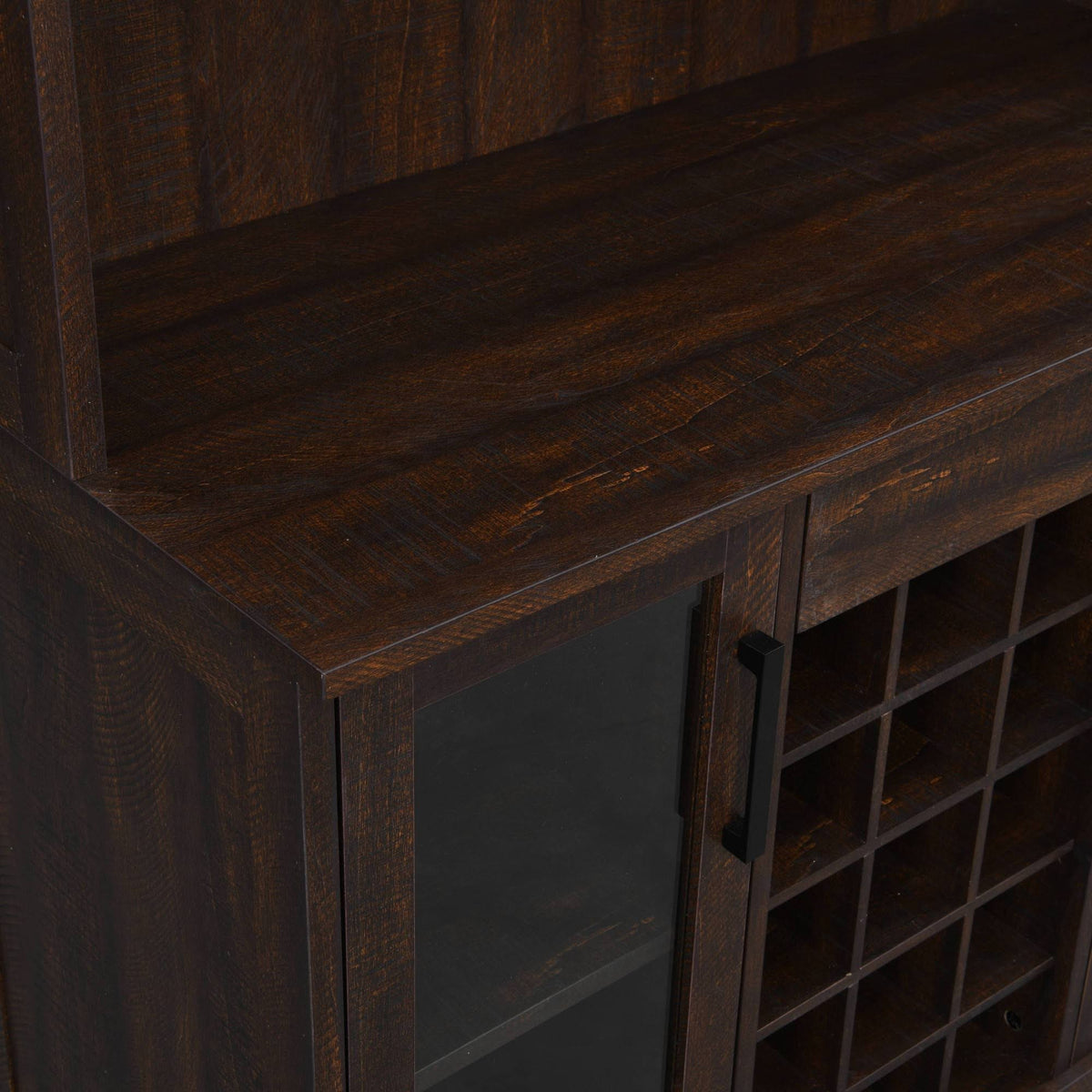 Mahogany Wine Bar Cabinet with Glass Doors D22610
