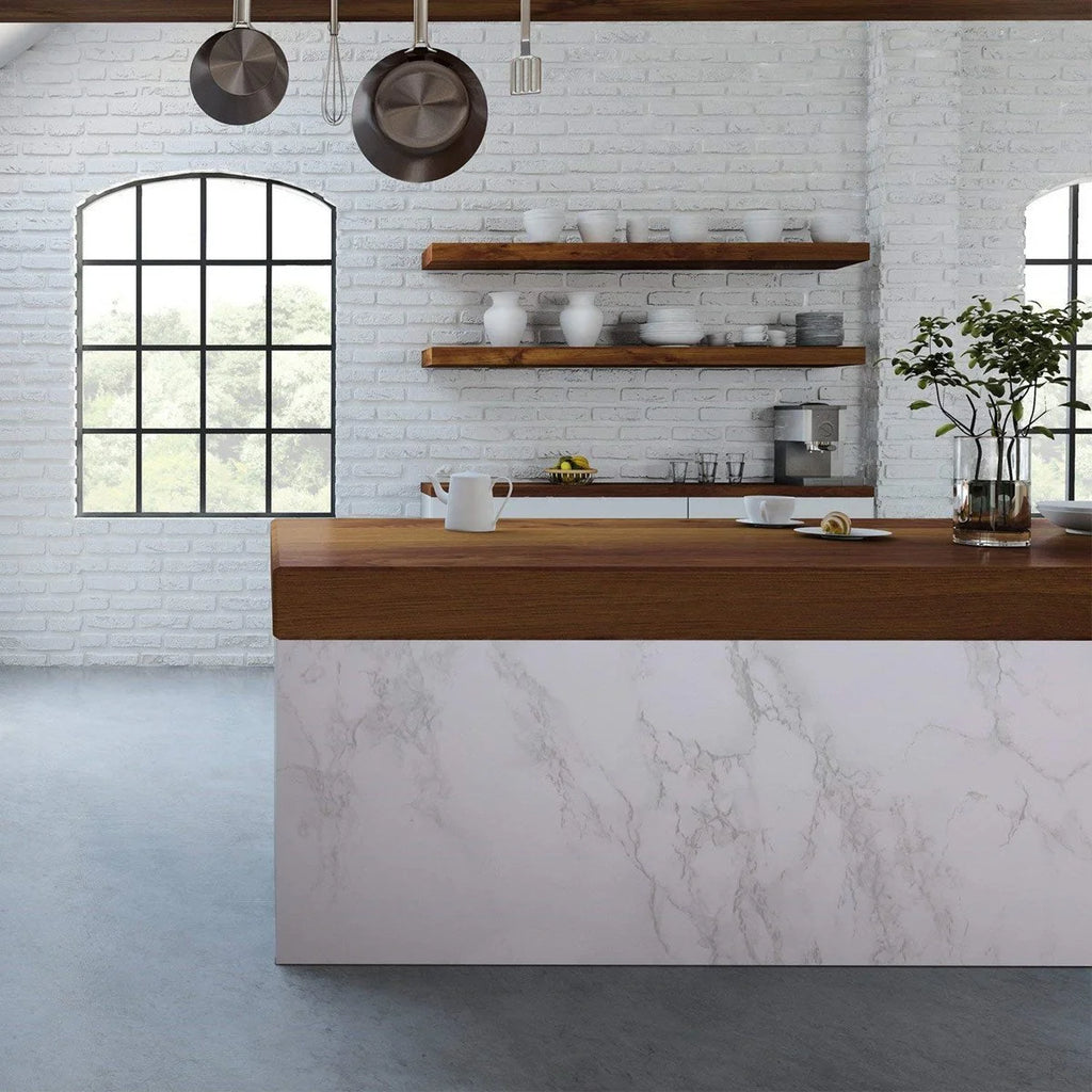 Granite Grey/White Glossy Marble Craft Paper Roll for Kitchen Countertop & Furniture (11.8"x78.7") H92553