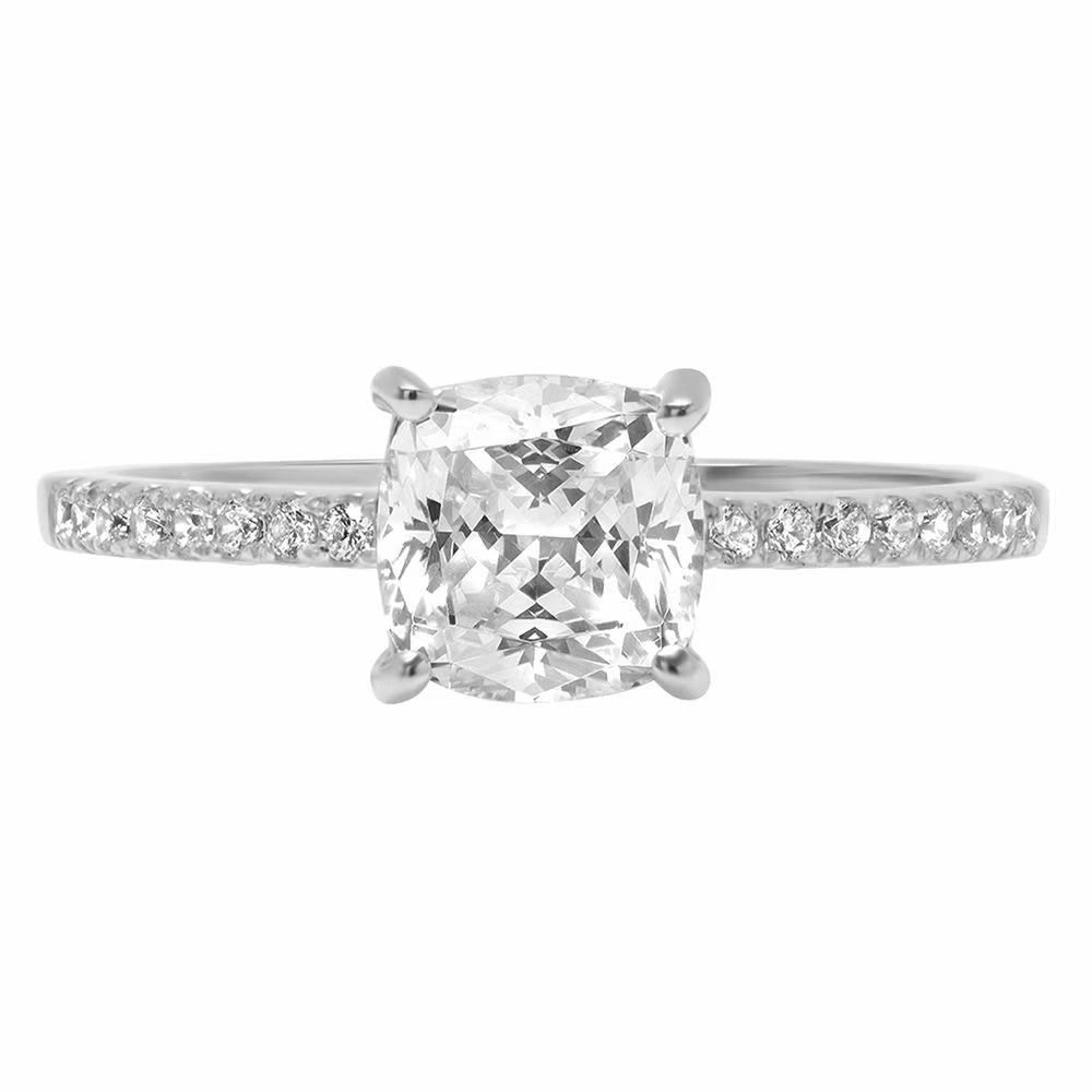 18K White Gold Cultured Diamond Engagement Ring T5429