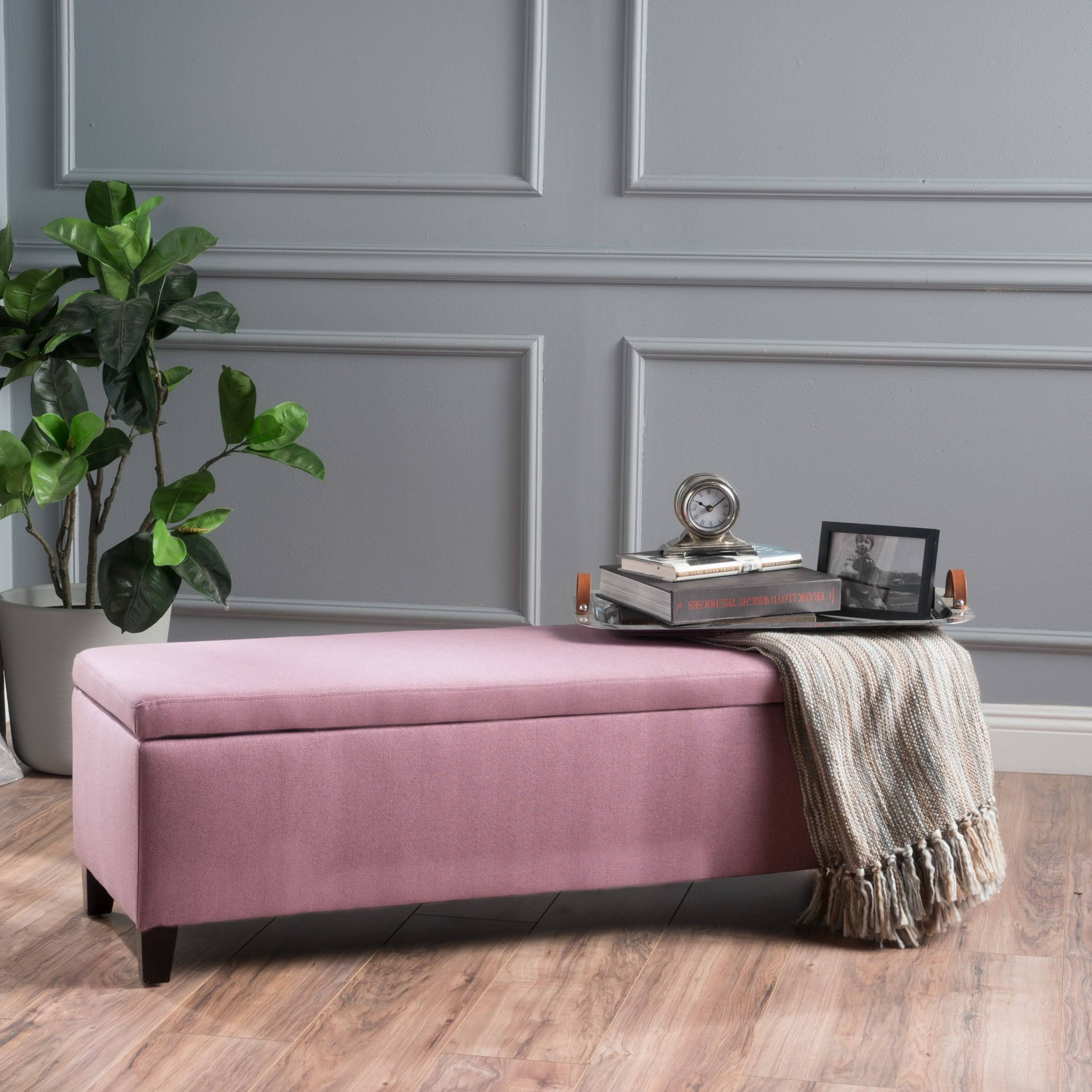 Fabric Storage Ottoman Bench B205