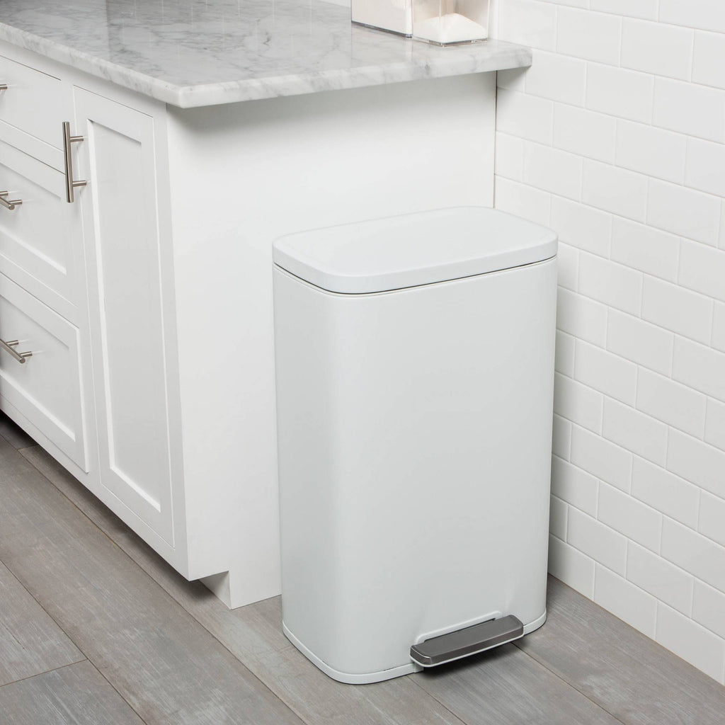 45L Rectangle Step Trash Can White B2995