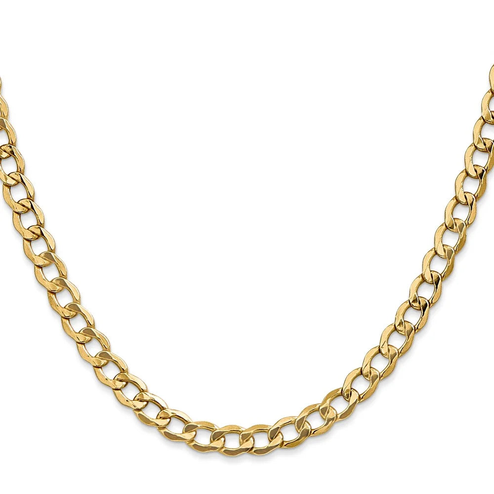 18 inch 5.25 mm Yellow Gold Curb Chain Necklace E39382