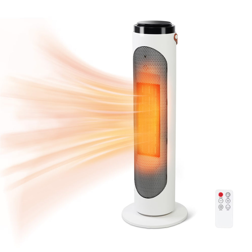 1500W PTC Oscillating Ceramic Space Heater with Remote, 24h Timer D90055