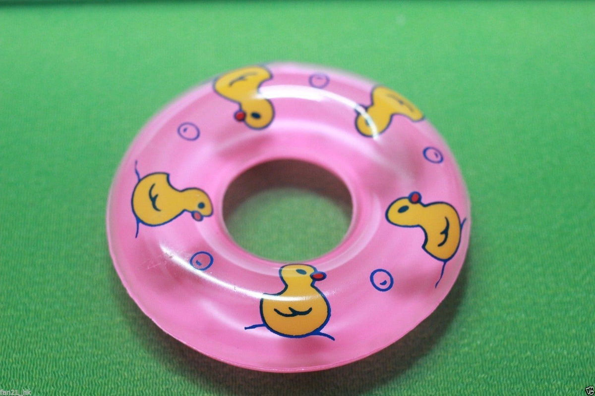 2 Pcs Plastic Baby Bath Toy Inflatable Swim Ring (Pink & Blue) N48801