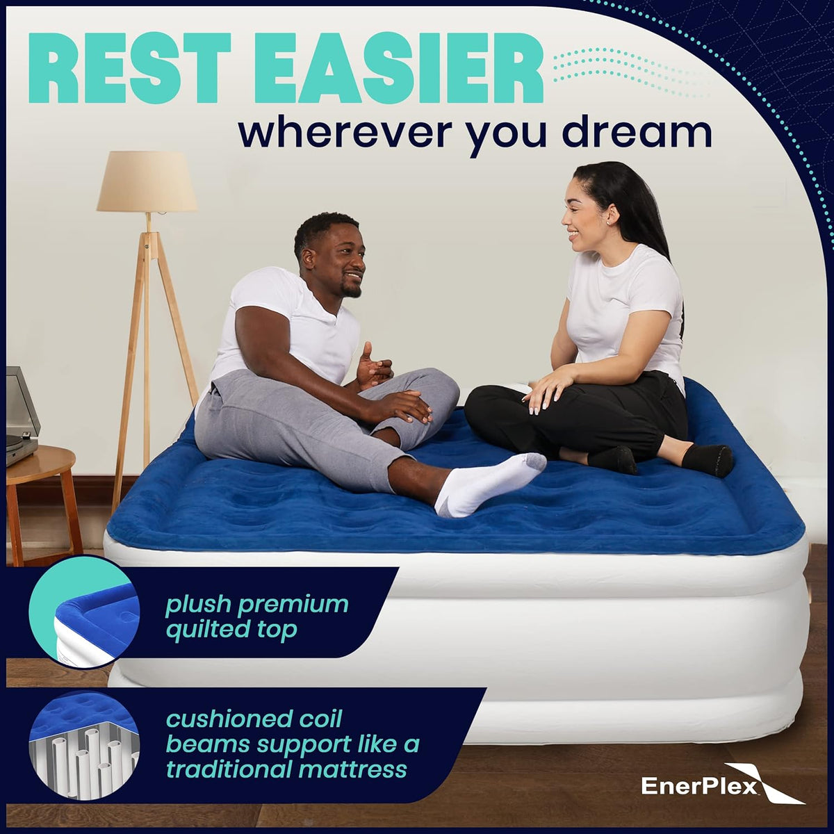 Queen Air Mattress with Built-in Dual Pump E5303