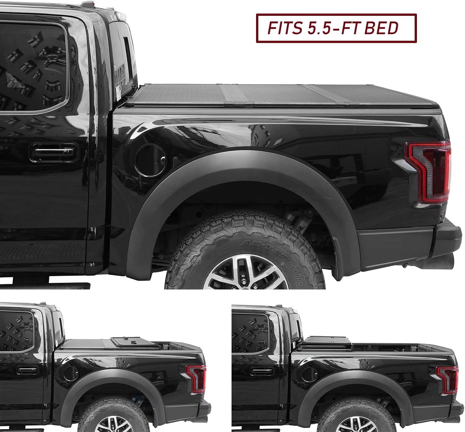 Soft Tri-Fold Truck Bed Tonneau Cover for 2015-2021 F150 5.5ft Bed M1124