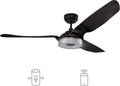 White 56 3 Blade Smart Ceiling Fan with Remote Control and Dimmable LED Light U3020