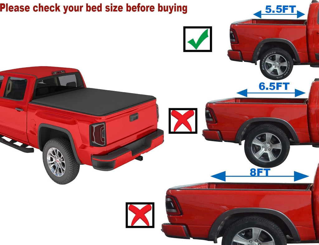 Truck Bed Tonneau Cover Soft Roll Up J7186