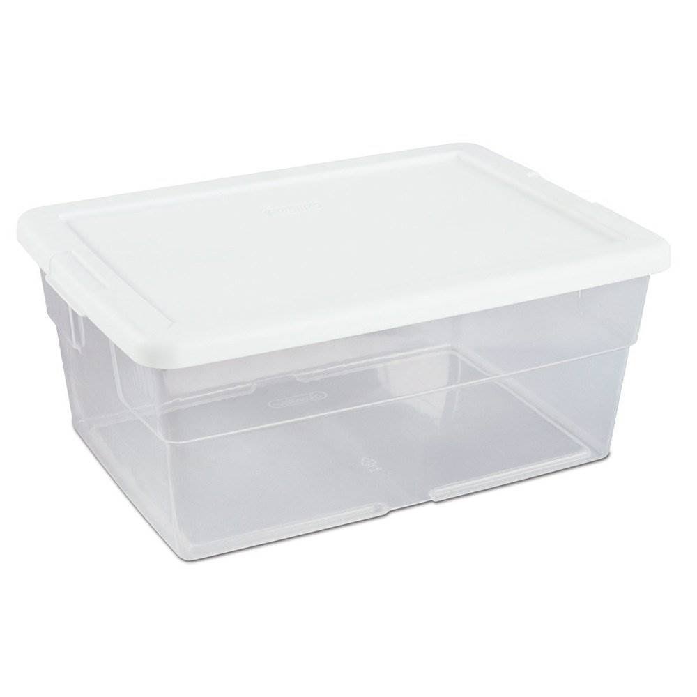 16 Quart Clear Plastic Stacking Storage Container Box U3440