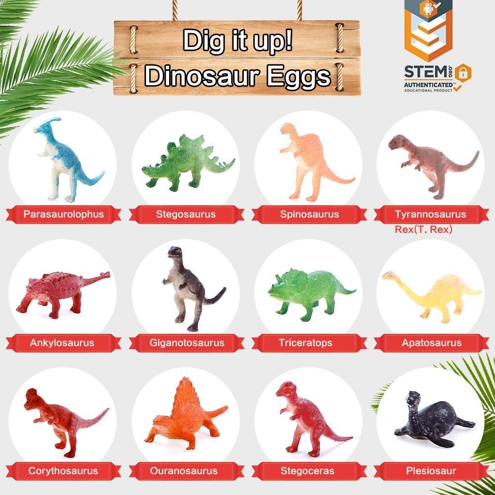 12 PCS Dinosaur Excavation Toys with Dinosaur Eggs D997774