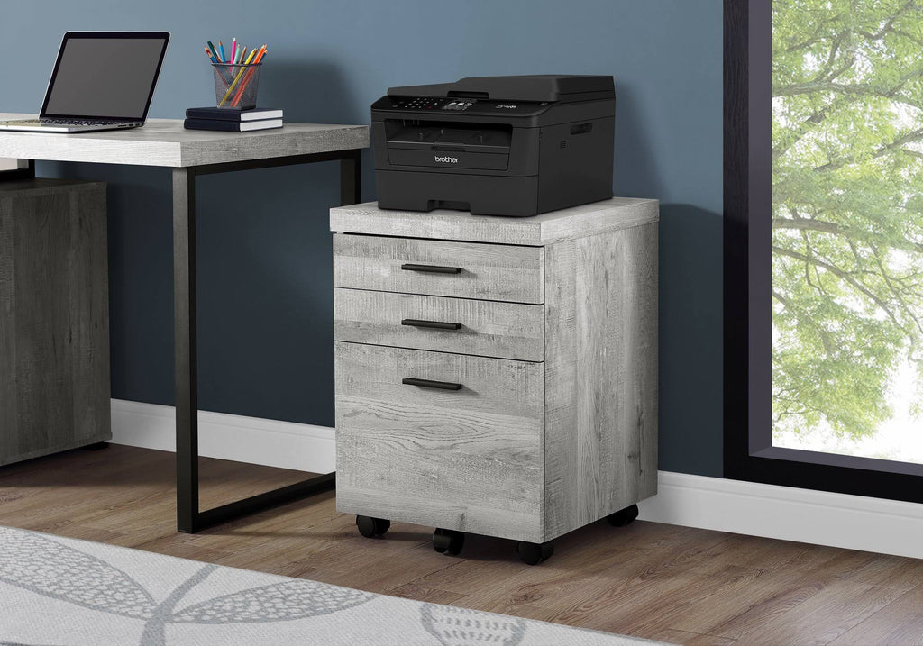Black Grey 3 Drawers Filing Cabinet I712835