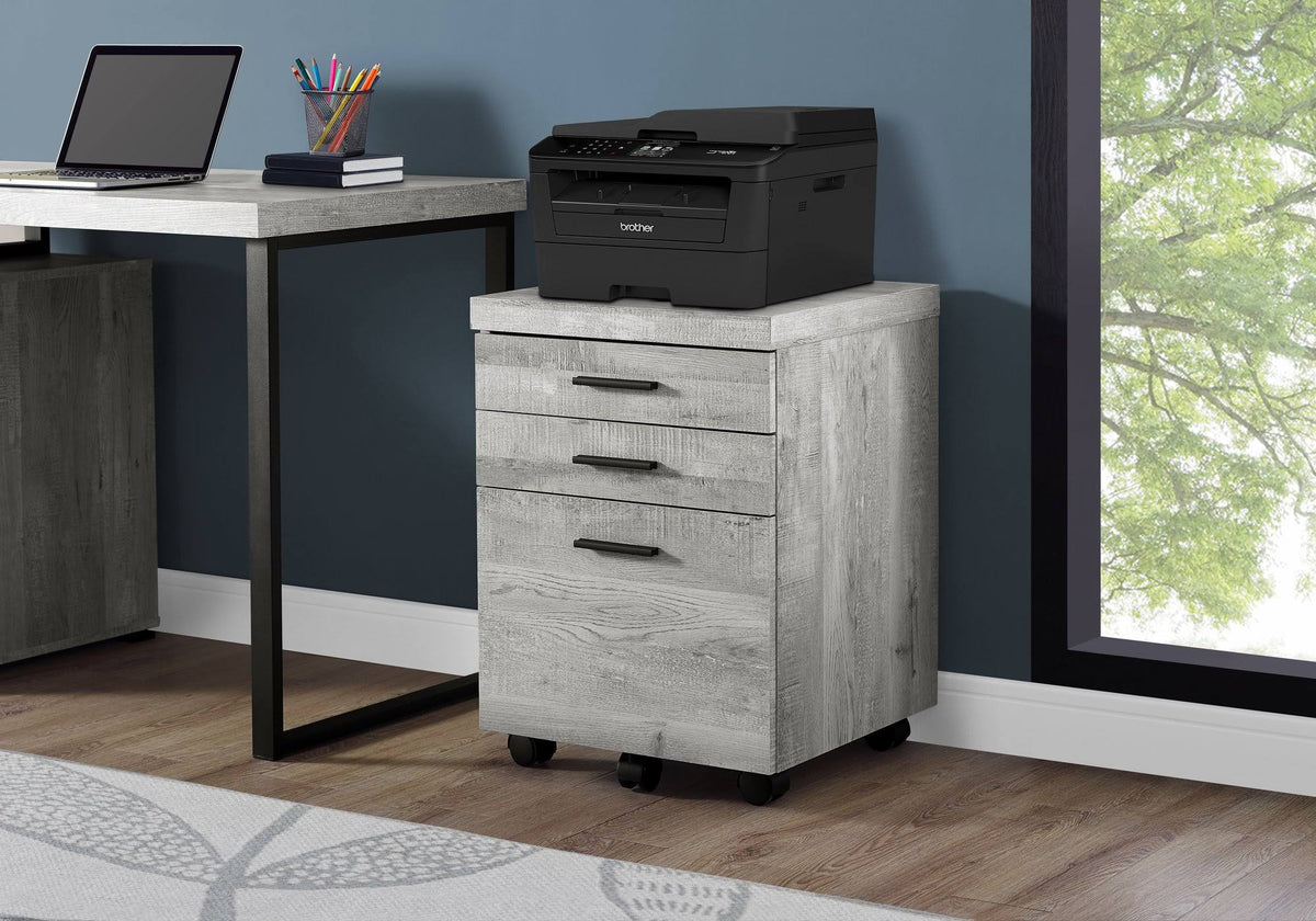 Black Grey 3 Drawers Filing Cabinet I712835