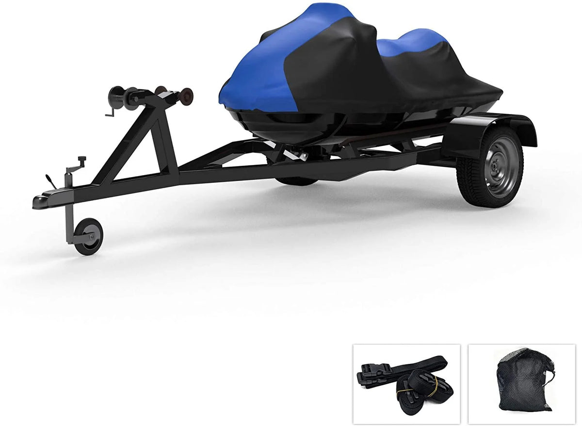 Gray/Black Trailerable Jet Ski Cover with Trailer Straps and Storage Bag V187148