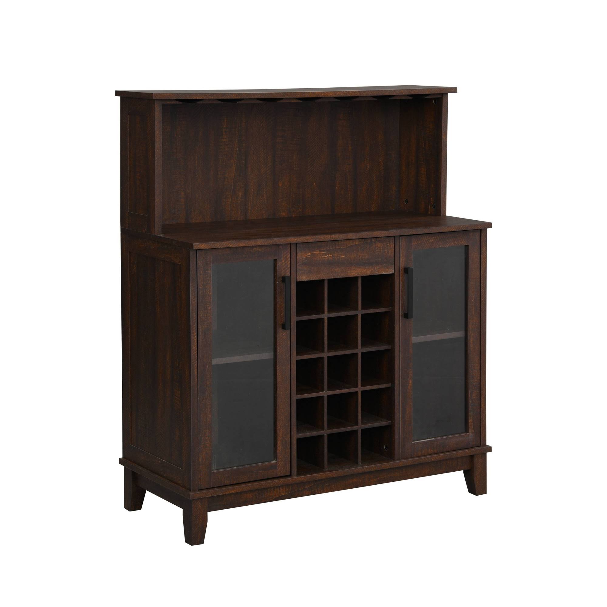 Mahogany Wine Bar Cabinet with Glass Doors D22610