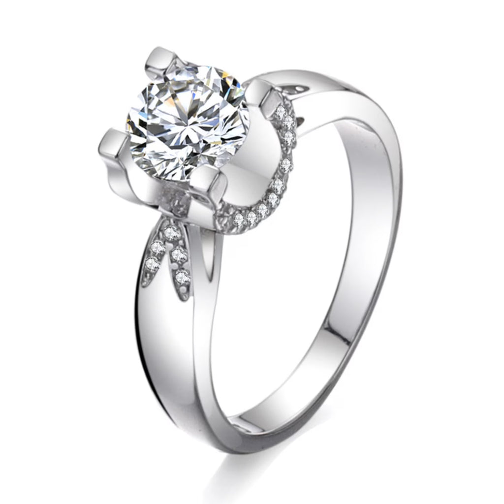 18K White Gold Moissanite Ring S925 Sterling Silver I67669
