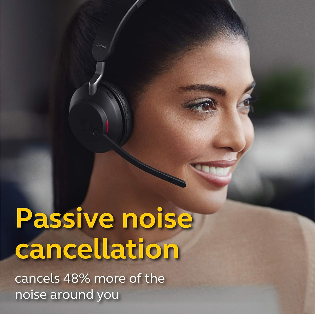 Jabra Evolve2 65 UC Wireless Headset, Stereo, Black, Bluetooth, 37 Hours Battery Life K356