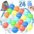24 PCS Reusable Water Balloons with Mesh Bag Y91167