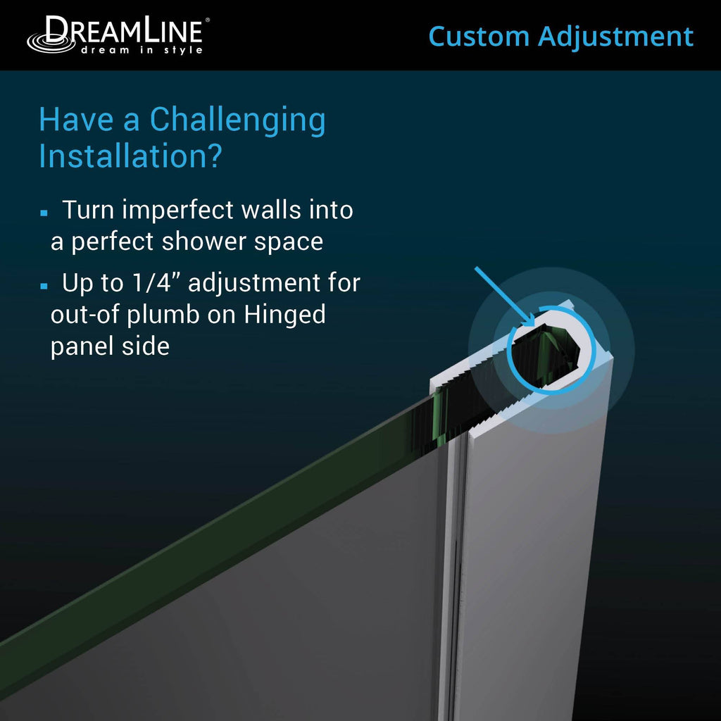 72 x 29 in. Chrome Hinged Shower Door S24427