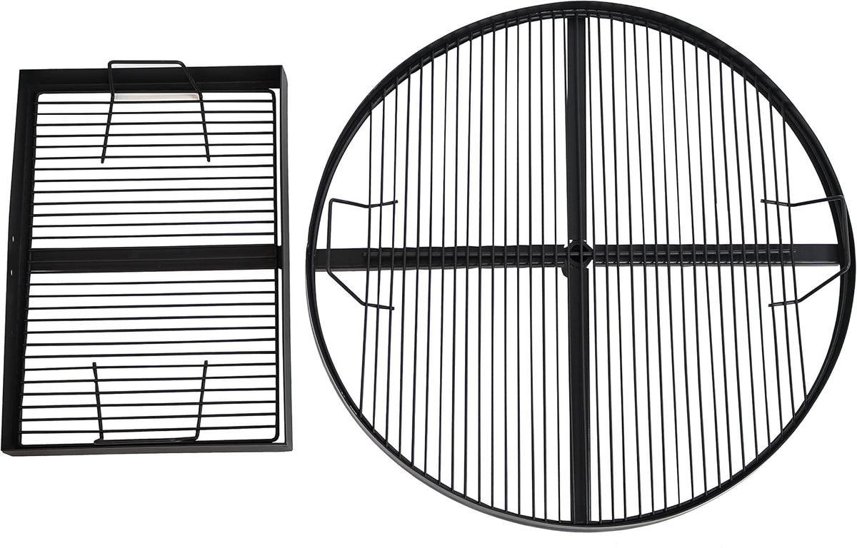 Dual Campfire Steel Cooking Grill Grate Swivel System with Stand G878