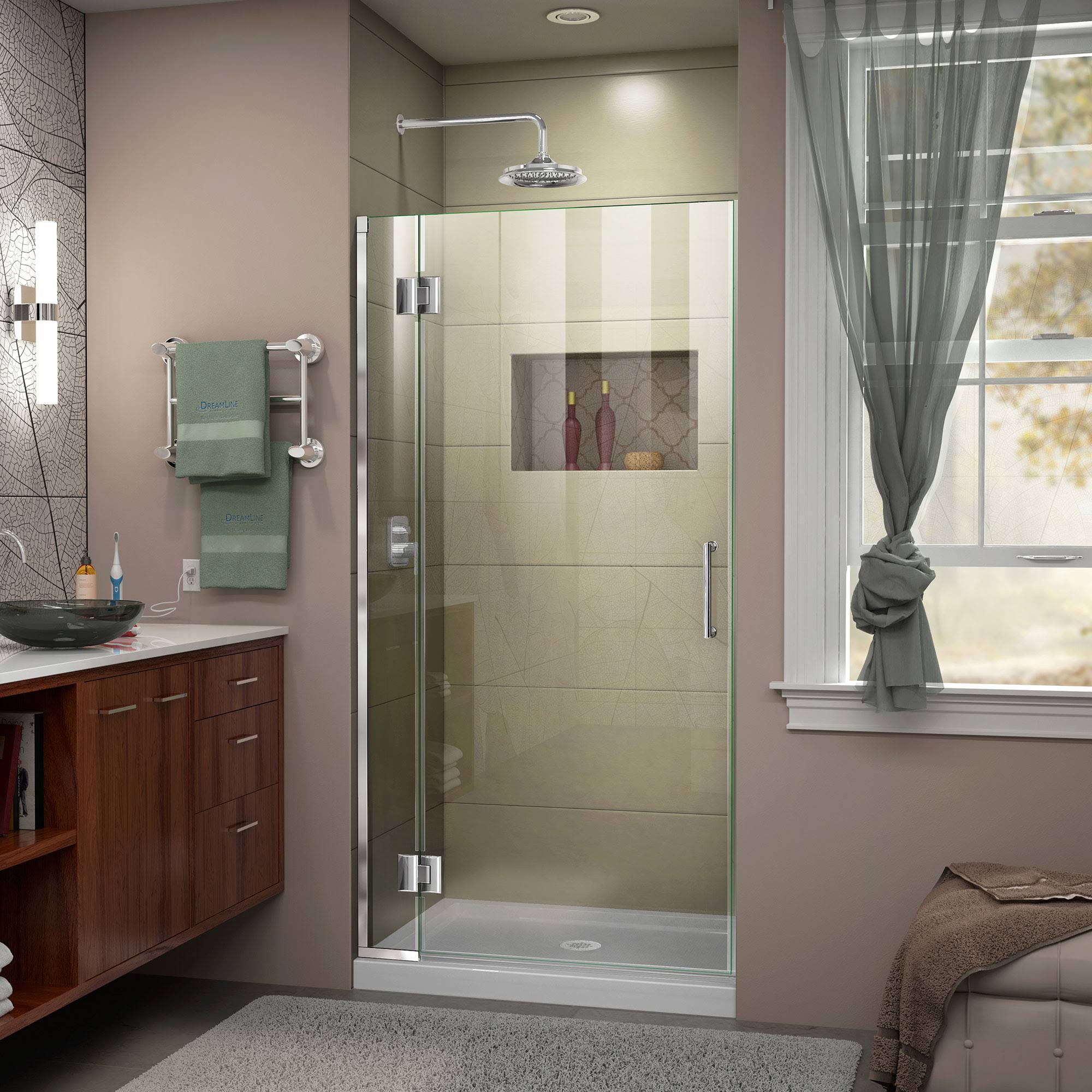 72 x 29 in. Chrome Hinged Shower Door S24427