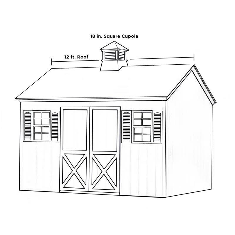 Square Vinyl Cupola with Rooster Weathervane V5470