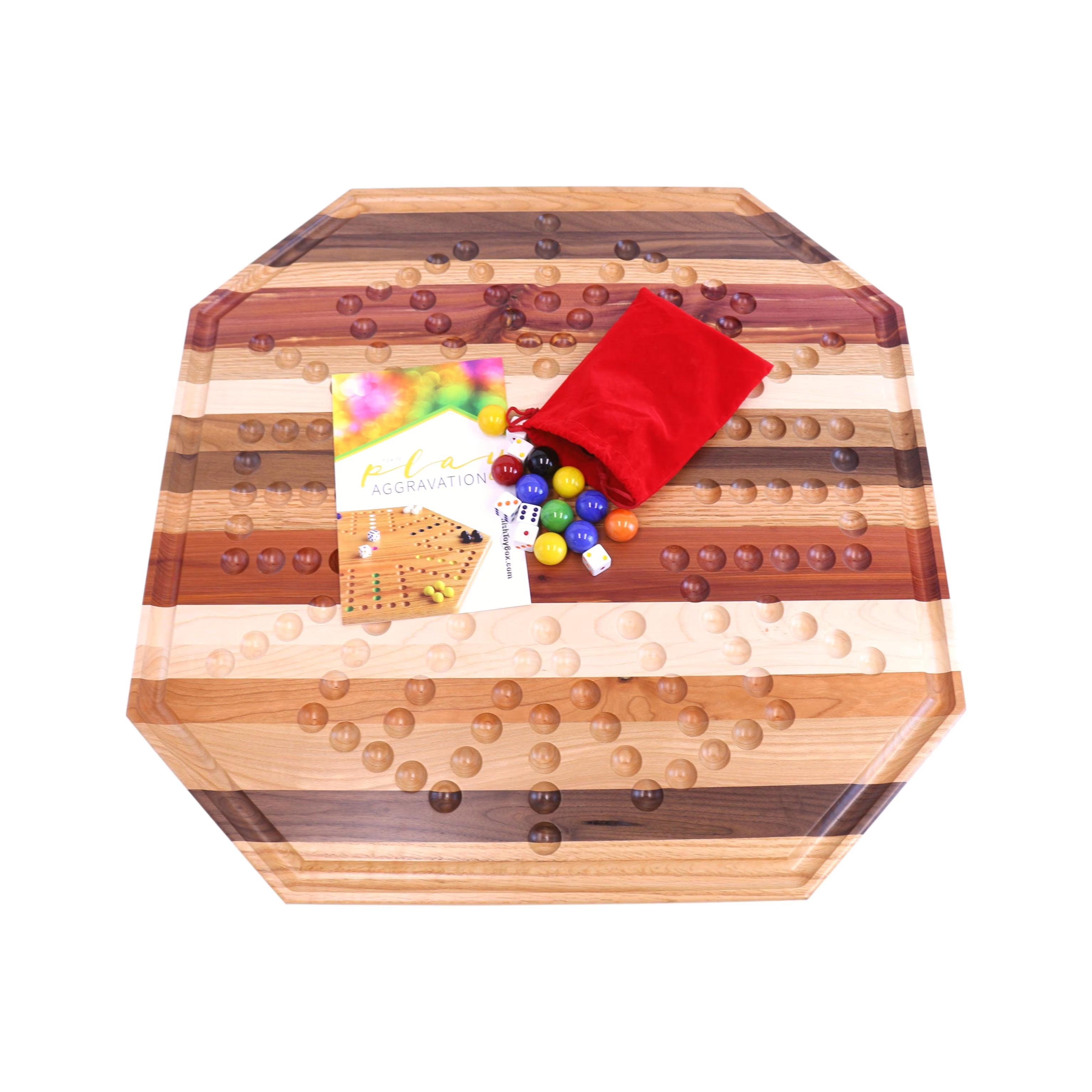 Aggravation Marble Game Board Set with 1" Marbles and Dice O43648