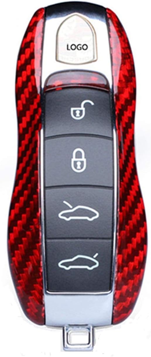 Genuine Carbon Fiber Key Fob Cover Red F600796