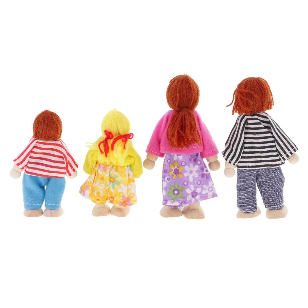 Wooden Doll Family Pretend Play Figures W8589