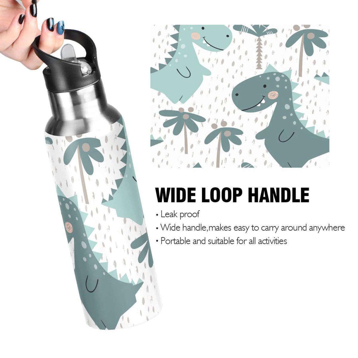 Stainless Steel Insulated Water Bottle with Straw Lid M92819