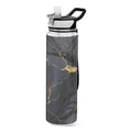 Black and Golden Marble 32oz Tritan Water Bottles with Straw C488422