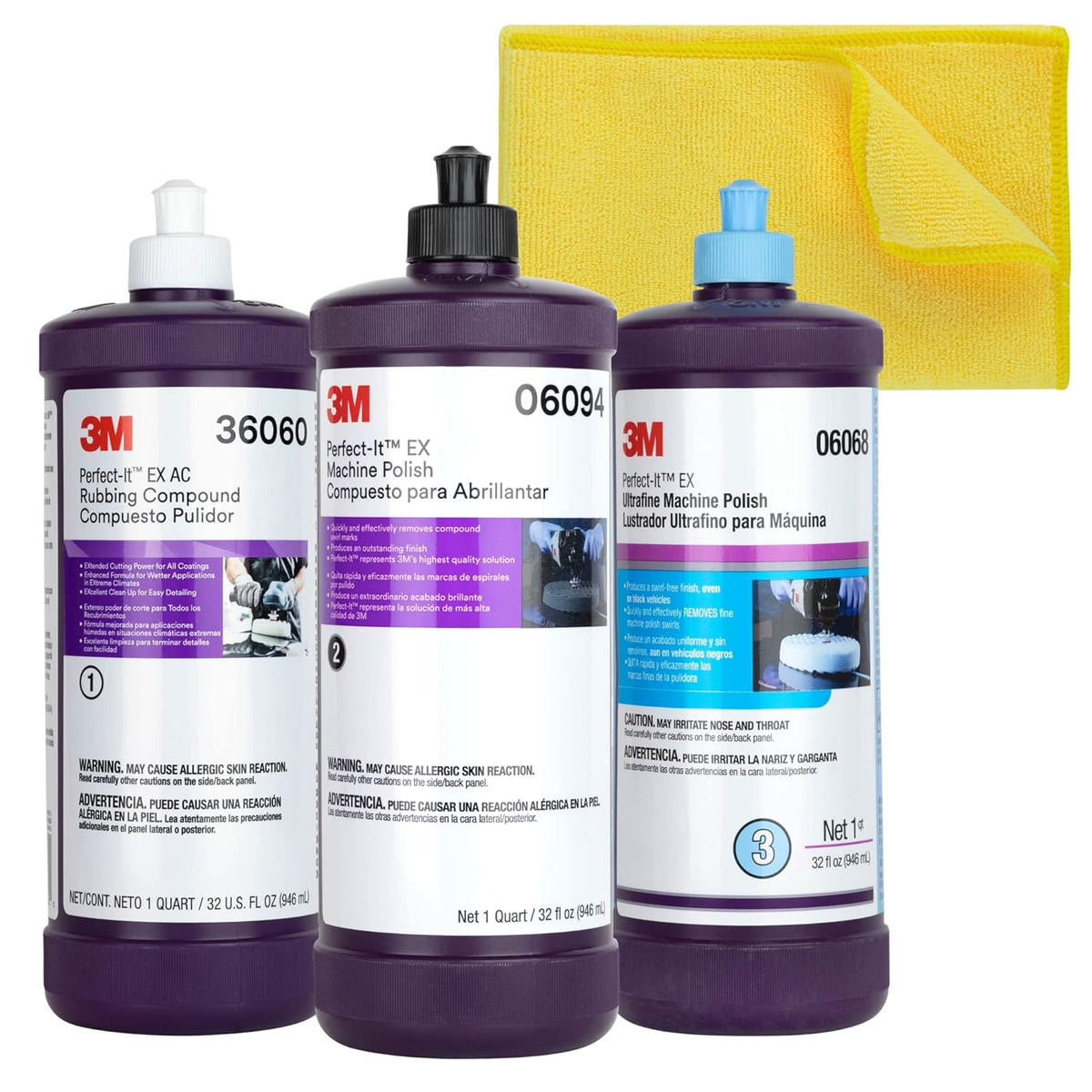 3M Rubbing Compound, Machine Polish, Ultrafine Polish Buffing And Polishing Kit X16040