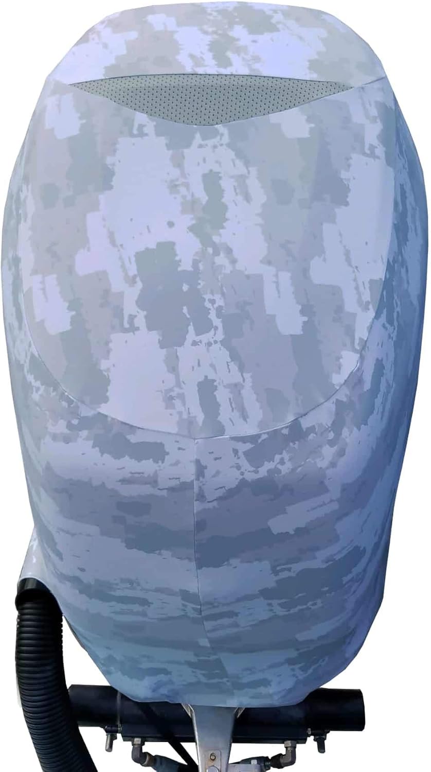 Grey Digital Camo Outboard Motor Cover W332811