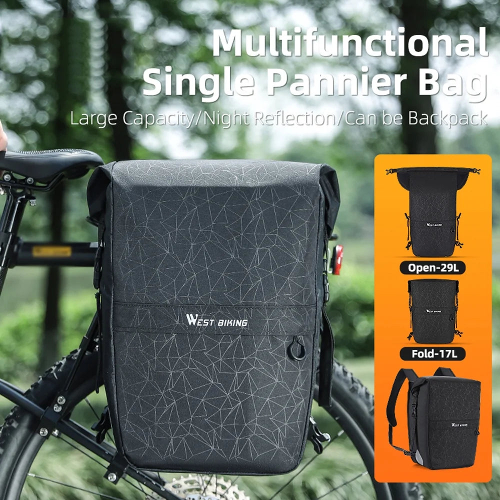 Expandable Bike Rear Storage Bag Backpack D896566