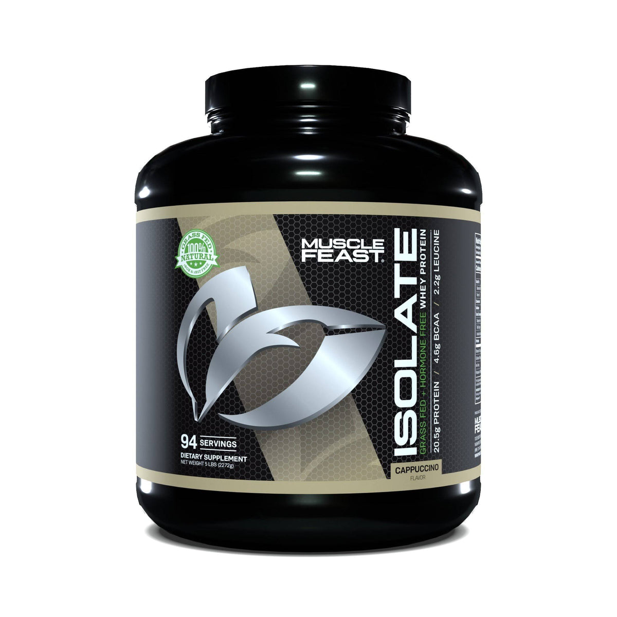 100% Pure Whey Protein Isolate Powder Cappuccino 5 lb A995
