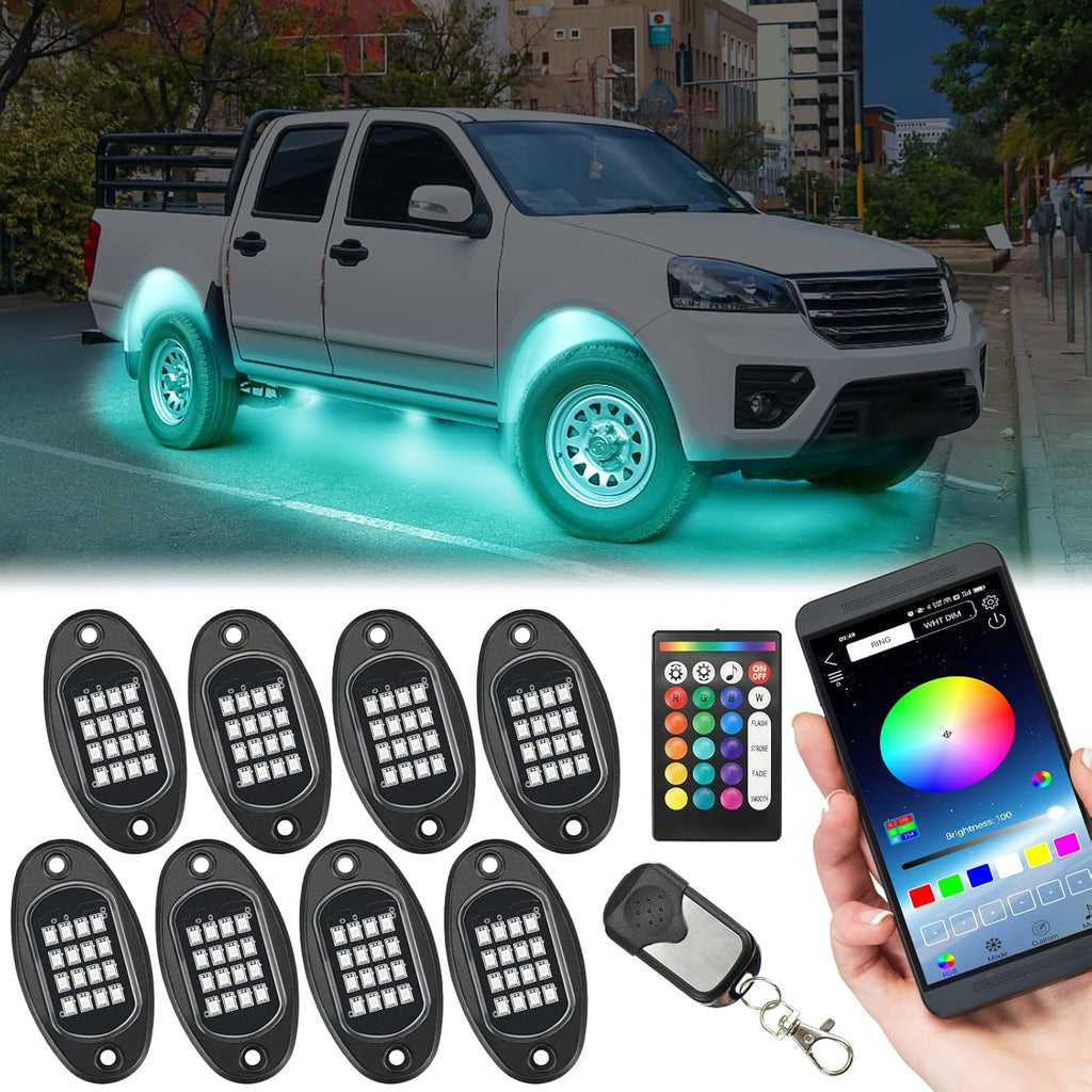RGB LED Rock Lights 8 Pods Pack of 2 R81787