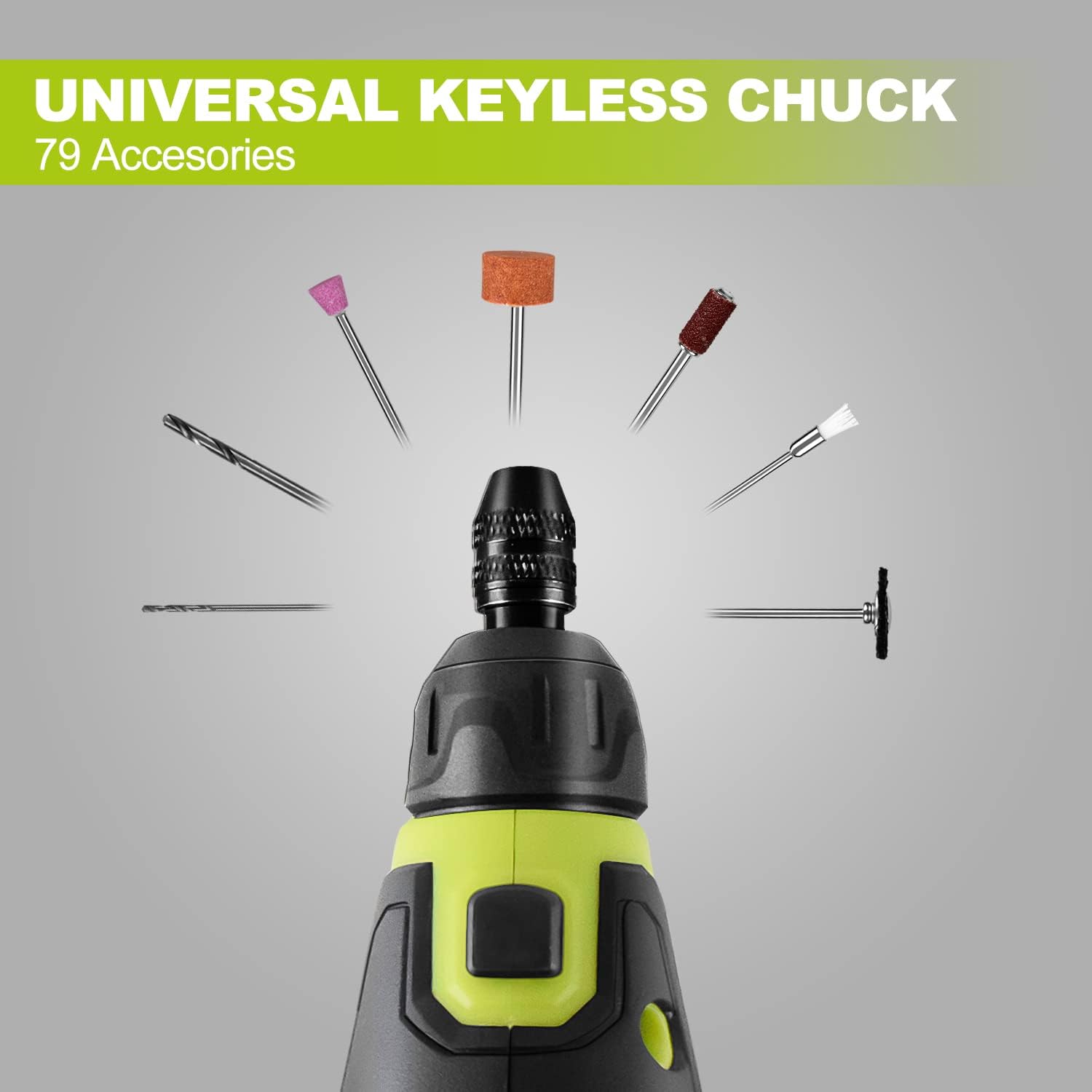 12V Cordless Rotary Tool Kit, 77 Accessories, Flex Shaft, Universal Keyless Chuck, Pack of 2 G503082