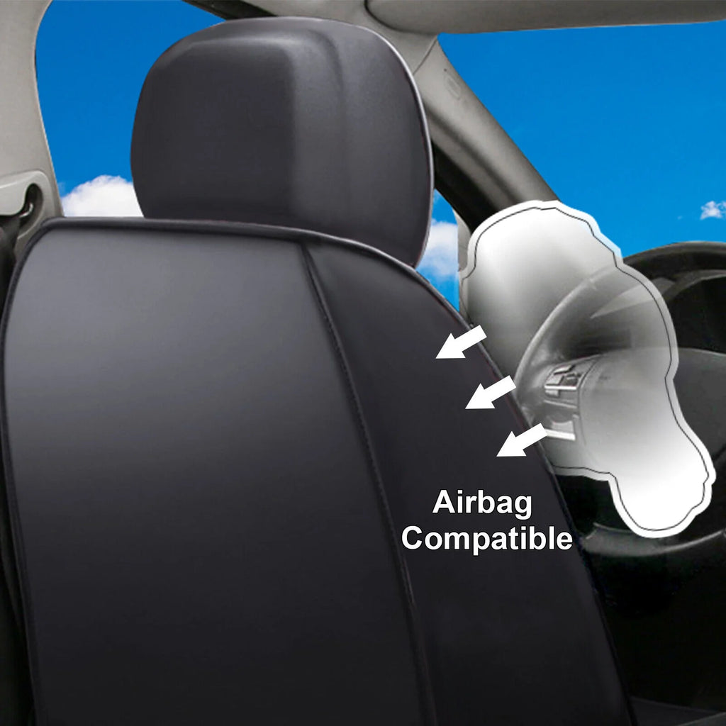 Black Waterproof Pu Leather Full Set Car Seat Covers D66618