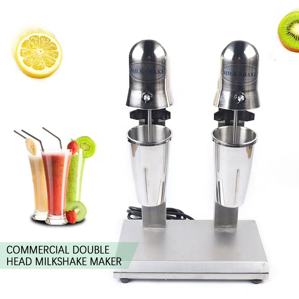 Dual Head Commercial Electric Milk Shaking Machine with 2pcs 650ml Cup Drink Mixer N379