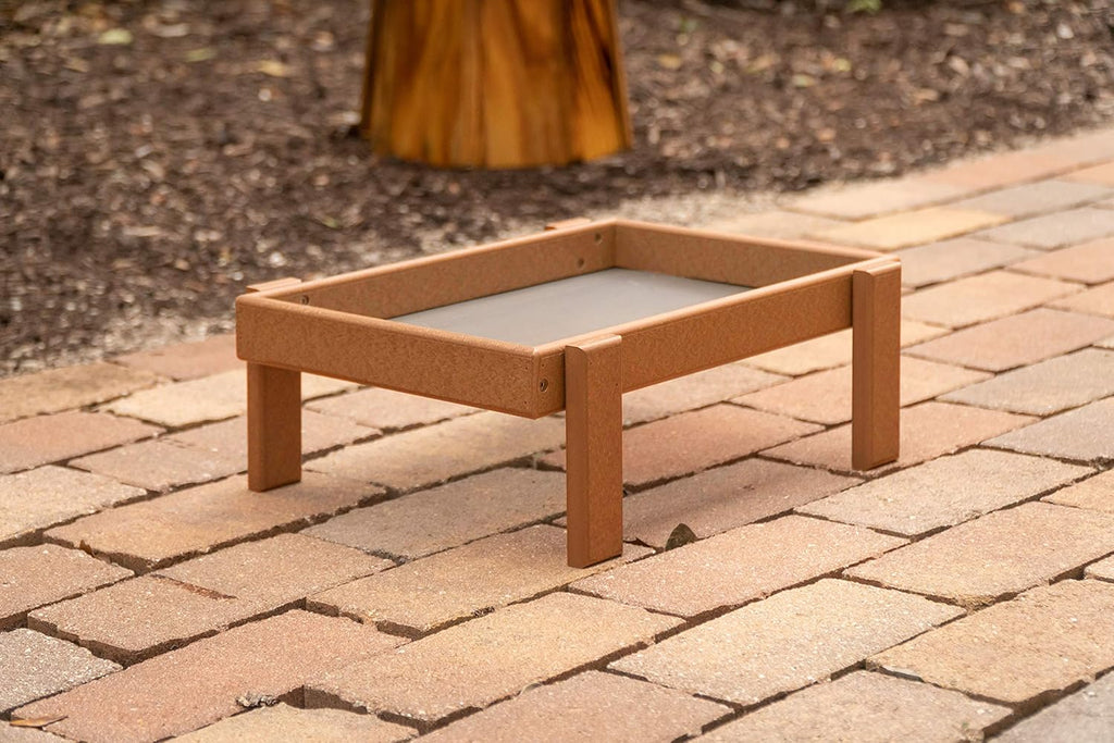 Plastic Platform Ground Bird Feeder Tray (Weathered Wood) X2961