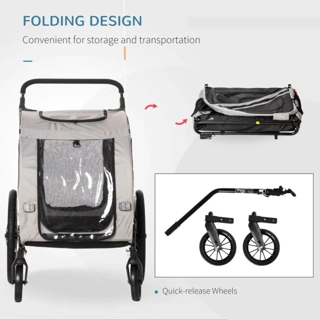 Dog Bike Trailer Stroller with Reflector Flag Y1006