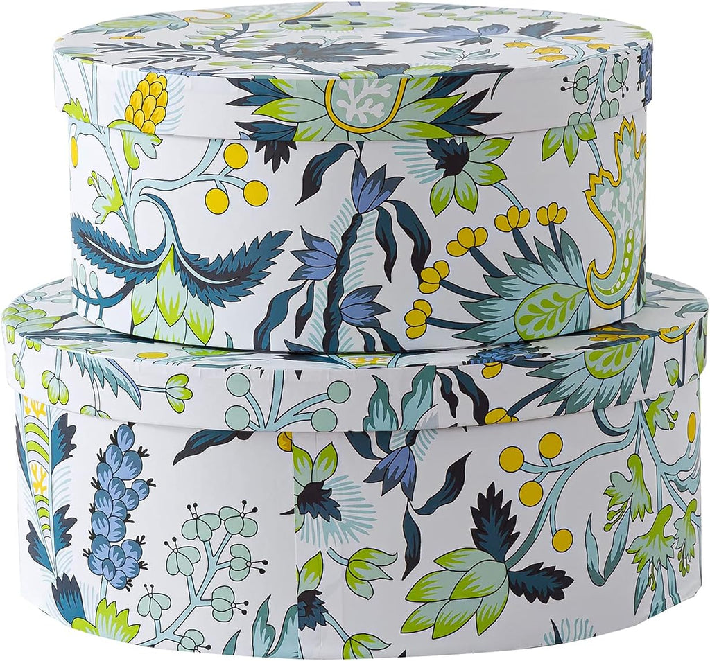 Paisley Charm Set 2 Paperboard Storage Boxes with Lids X1142