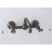 Polished Nickel Wall Mount Bridge Lavatory Faucet with Cross Handles O39943