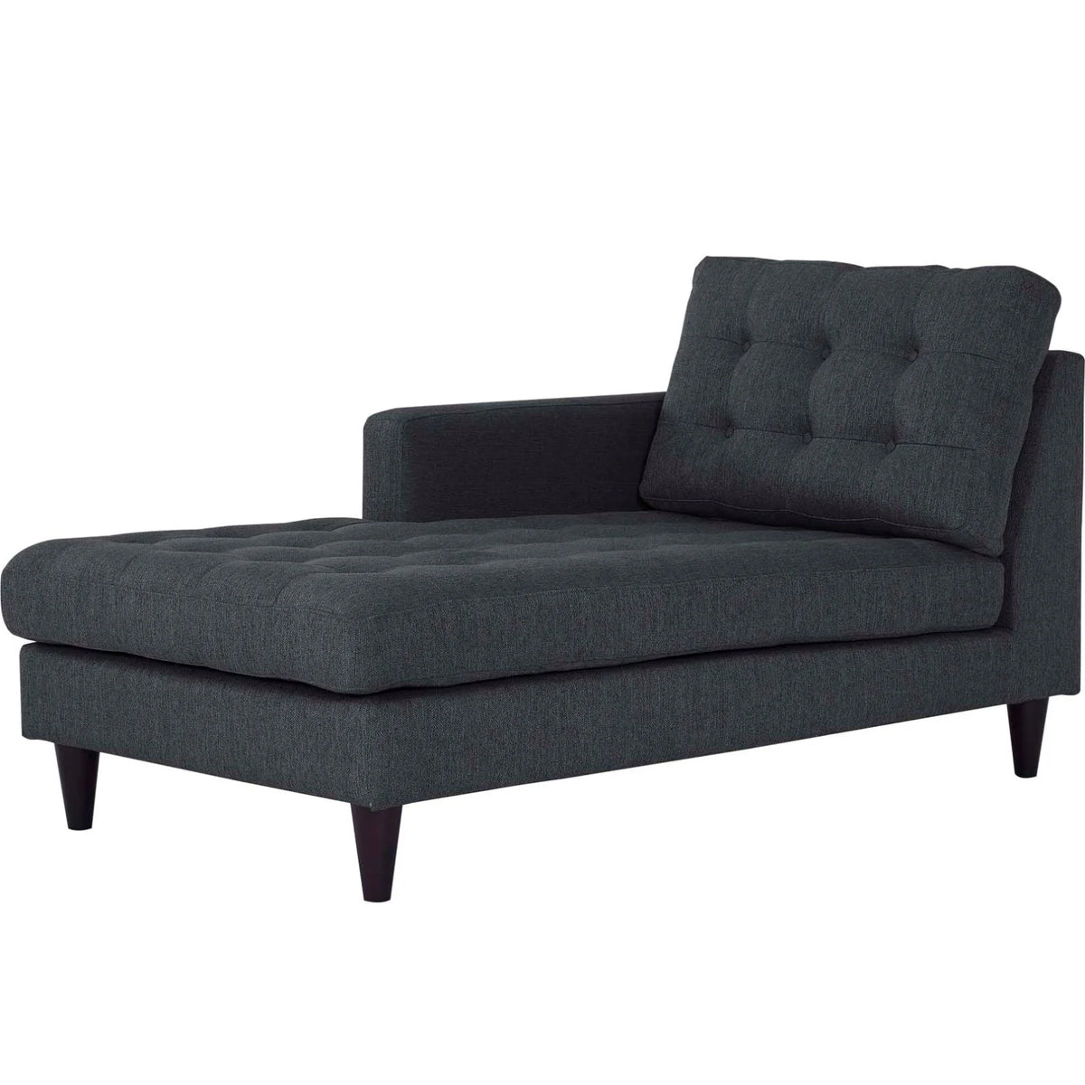 Grey Fabric Left Arm Chaise Lounge Chair N191