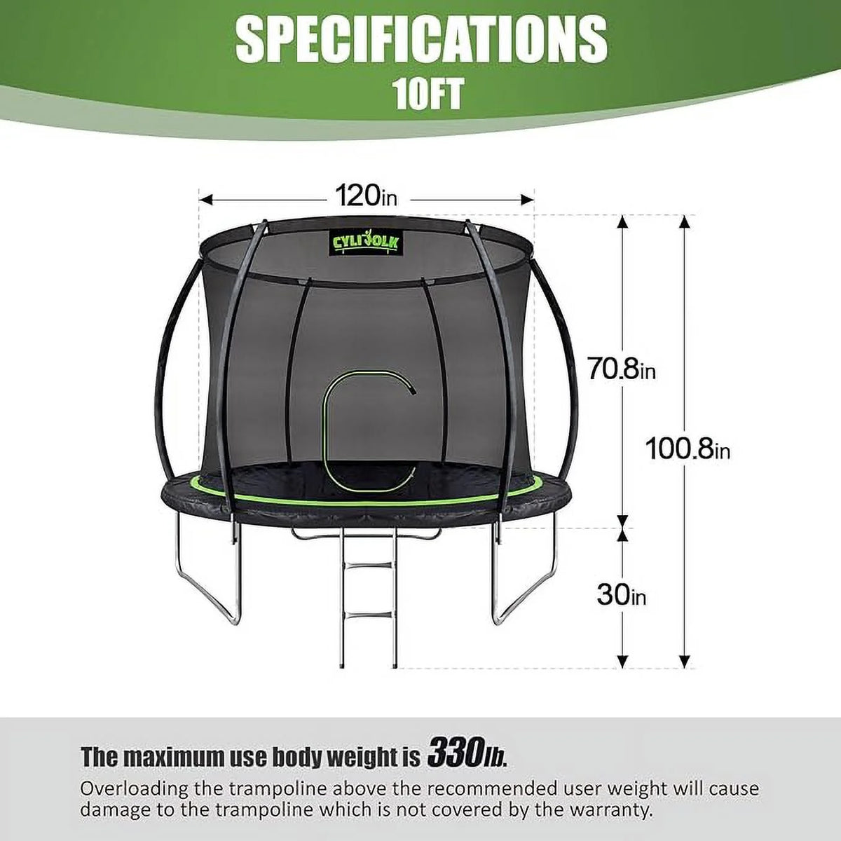 10 Foot Trampoline with Ladder P25685