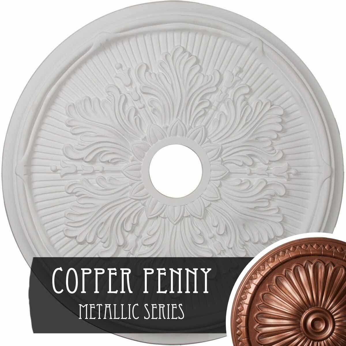 Hand-Painted Copper Penny Ceiling Medallion H235