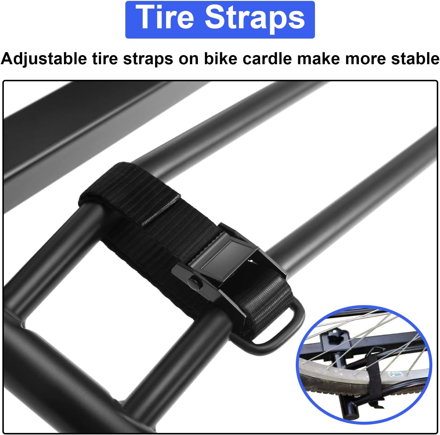 Hitch Mount Bike Rack, Foldable 2 Tray Bicycle Rack L16974