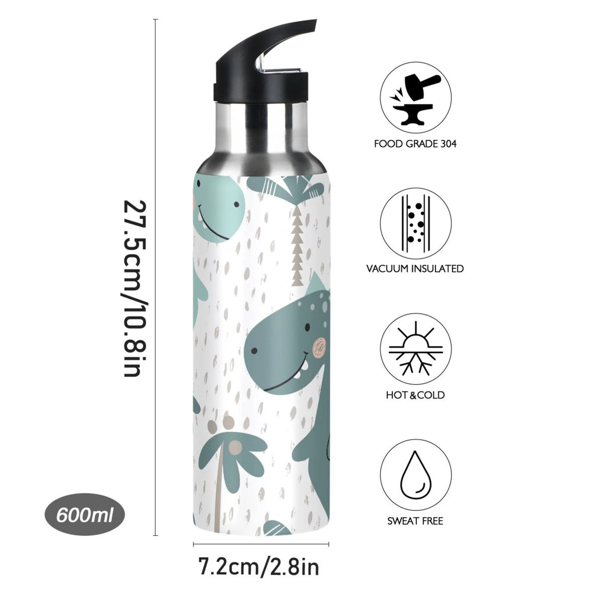 Stainless Steel Insulated Water Bottle with Straw Lid M92819